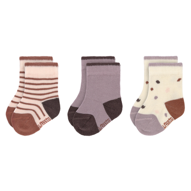 LÄSSIG Chaussettes enfants pack de 3 Tiny Farmer violet
