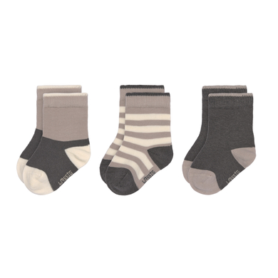 LÄSSIG Lot de 3 chaussettes enfants anthracite taupe