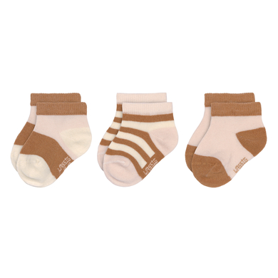 LÄSSIG Chaussettes Sneacker pour enfants, pack de 3, aosa caramel