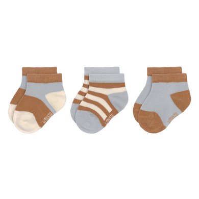 LÄSSIG Chaussettes Sneacker enfants pack de 3 bleu clair caramel