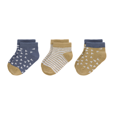 LÄSSIG Chaussettes Sneacker enfants pack de 3 Curry bleu