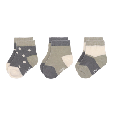LÄSSIG Chaussettes Sneacker pour enfants, paquet de 3, anthracite