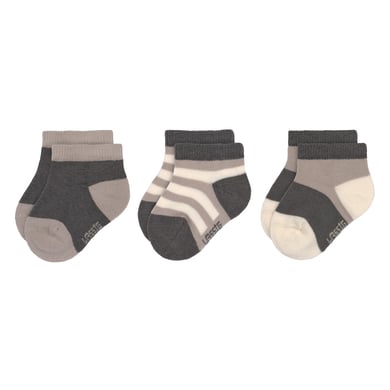 LÄSSIG Chaussettes Sneacker pour enfants, paquet de 3, anthracite taupe