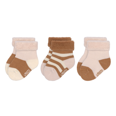 LÄSSIG Chaussettes en éponge pour enfants, paquet de 3, rose caramel