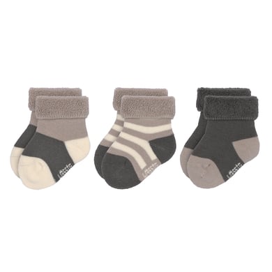 LÄSSIG Chaussettes en éponge pour enfants, paquet de 3, anthracite taupe