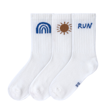 LÄSSIG Chaussettes de tennis enfants pack de 3 Little Gang Run blanc