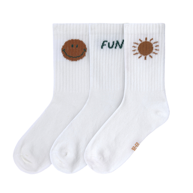 LÄSSIG Chaussettes de tennis enfants pack de 3 Little Gang Run blanc
