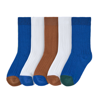 LÄSSIG Chaussettes enfants pack de 5 Little Gang bleu blanc caramel