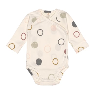 LÄSSIG Baby omlott body långärmad cirklar beige