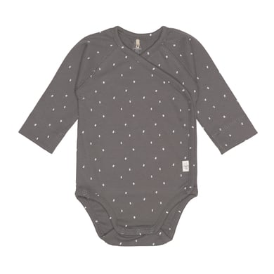 LÄSSIG Body à langer bébé manches longues à pois anthracite