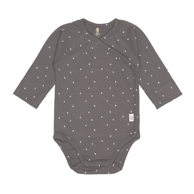 LÄSSIG Body à langer bébé manches longues à pois anthracite