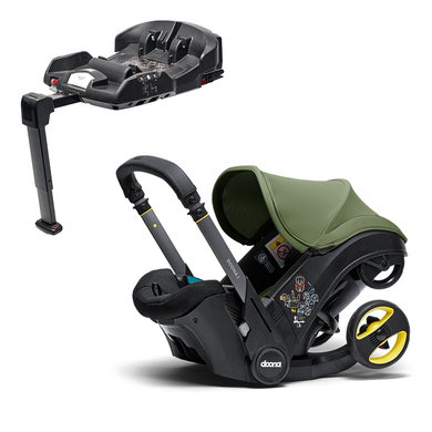 doona Pack siège auto cosy transformable poussette Doona i Desert Green base doona i Isofix