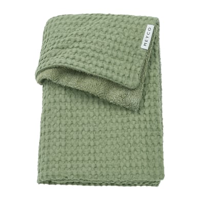 MEYCO olive green Babyfilt Waffle Teddy 75 x 100 cm