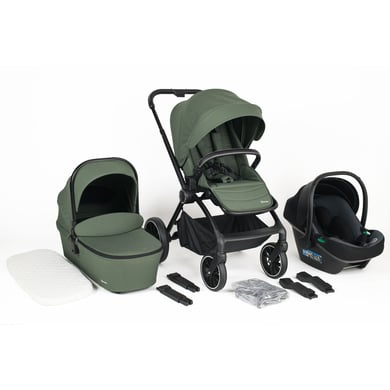 babyGO Poussette trio combinée 3en1 green green/black Frame