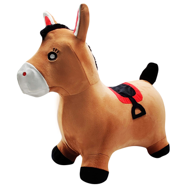 LEXIBOOK Cheval gonflable avec housse en peluche