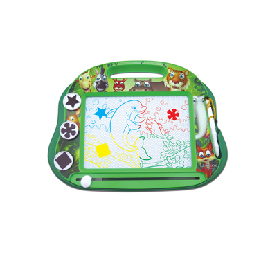 LEXIBOOK Famiglia di animali Tavola da disegno magnetica multicolore con accessori formato A5