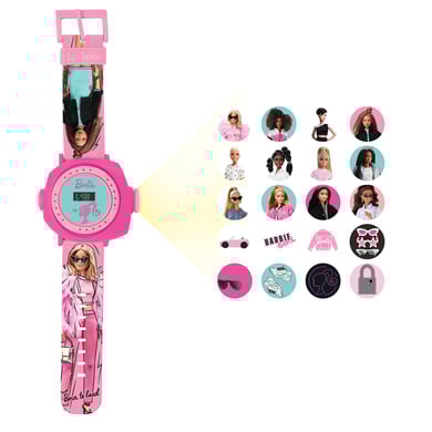 LEXIBOOK Horloge de projection numérique Barbie avec 20 images à projeter