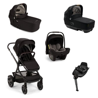 Nuna Pack poussette trio combinée 3en1 DEMI™ next CARI™ next nacelle pliable cosy PIPA™ next base BASE™ next ISOFIX Black