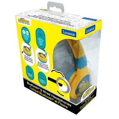 LEXIBOOK Minions 2-en-1 Bluetooth® et filaire, écouteurs pliables avec volume...