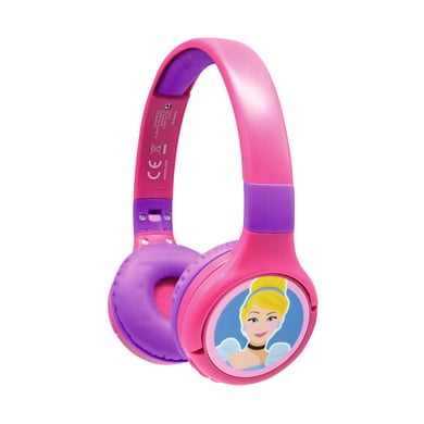 LEXIBOOK Disney Princess 2-i-1 Bluetooth® och kabelanslutning, hopfällbara hörlurar med säker volym