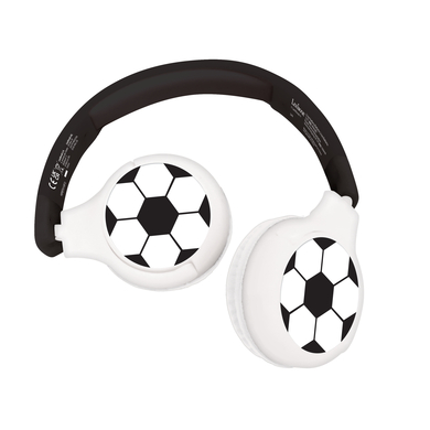 LEXIBOOK Fotboll 2-i-1 Bluetooth® och kabelanslutning, vikbara hörlurar med säker volym