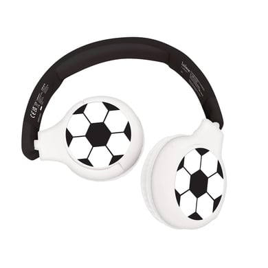 lexibook futbol 2 en 1 bluetooth y conexion por cable auriculares plegables con volumen seguro