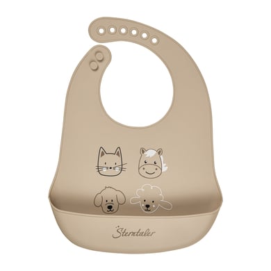 Sterntaler Bavoir en silicone Ferme beige