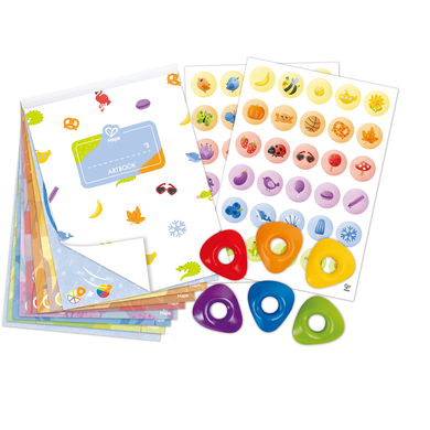 Hape Set créatif avec des crayons de cire et des autocollants