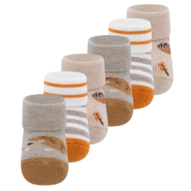 Ewers Lot de 6 chaussettes premier âge hérisson/ringle/champignon