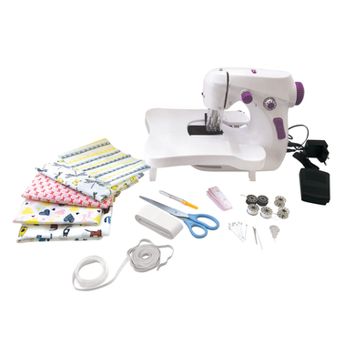 LEXIBOOK Kit machine à coudre avec table amovible, lumière, accessoires et instructions de couture