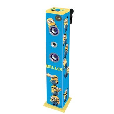 lexibook light minions potente altavoz de pie bluetooth con microfono y cambiador de voz