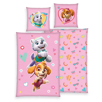 Image of HERDING Biancheria da letto Paw Patrol Glow in the Dark rose 135 x 200 cm059