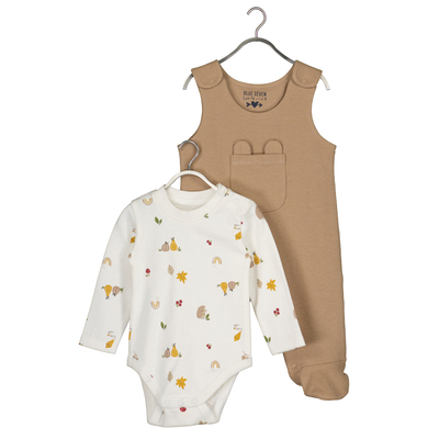 BLUE SEVEN Ensemble bébé body + grenouillère noisette