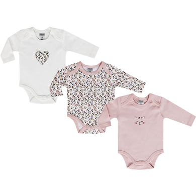 JACKY Body manches longues pack de 3 multipack blanc/rose
