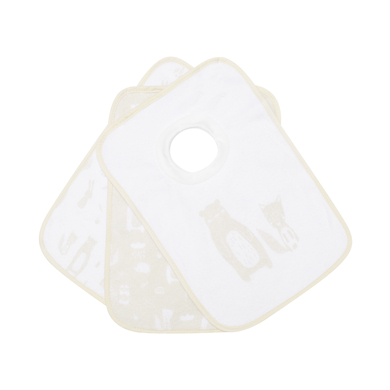 kindsgard Bavoir à enfiler happaklat pack de 3 animaux de la forêt beige