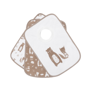 kindsgard Bavoir happaklat pack de 3 animaux de la forêt marron