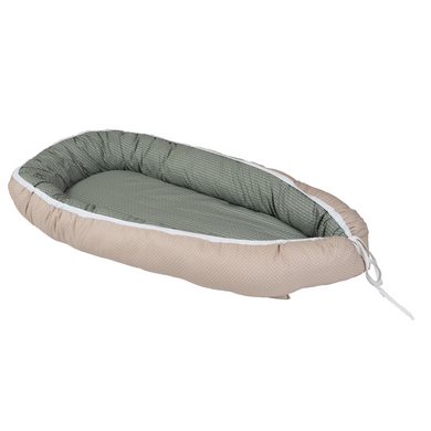 ULLENBOOM Sand Babynest Blätterzauber 55x95cm , saliegroen, olijfgroen