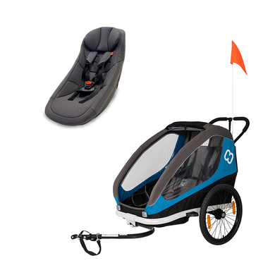 hamax Remorque de vélo enfant Traveller Petrol Blue/Grey siège bébé Outback/Avenida Traveller