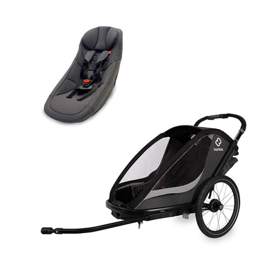 hamax Remorque de vélo enfant Cocoon ONE 1 place grey/black siège bébé Outback/Avenida Traveller