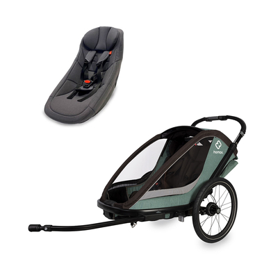 hamax Remorque de vélo enfant Cocoon 2 places green/black siège bébé Outback/Avenida Traveller