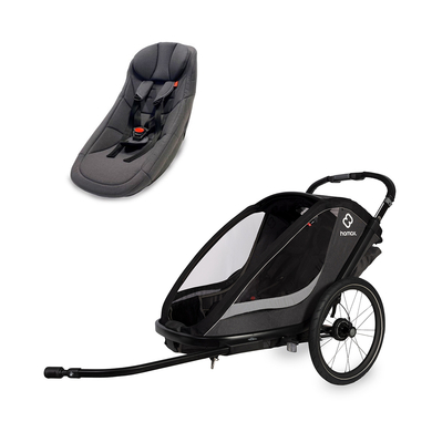 hamax Remorque de vélo enfant Cocoon 2 places grey/black siège bébé Outback/Avenida Traveller