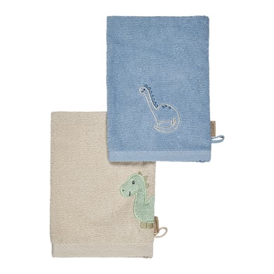 Sterntaler Washandjes 2-pack Dino Rexi blauw