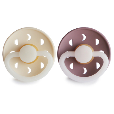 FRIGG Cream Fopspeen silicone Moon Phase / Mauve 6-18 maanden
