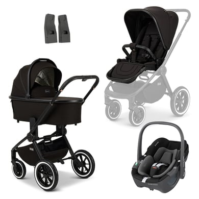 MOON black black Pebble Essential Black Resea Edition+ barnvagn / matt inkl. MAXI COSI bilbarnstol 360 och adapter