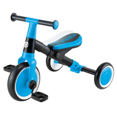 GLOBBER Tricycle draisienne enfant LEARNING TRIKE 2en1 bleu clair