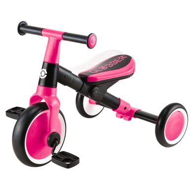 GLOBBER Tricycle draisienne enfant LEARNING TRIKE 2en1 rose fuchsia