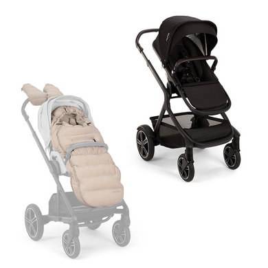 Nuna Poussette DEMI™ next Caviar avec kit poussette hiver Biscotti inclus