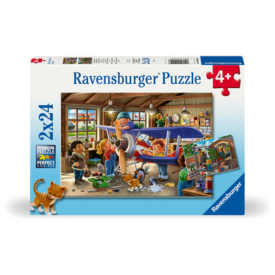 Image of Ravensburger Puzzle 2 x 24 servizio ferroviario e aereo059