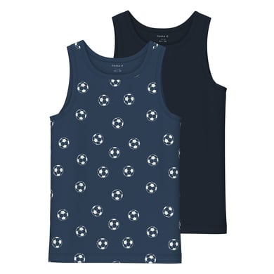 name it Tank top 2-pack mörk denim