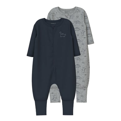 name it Sleep overall 2-pack Grey Melange